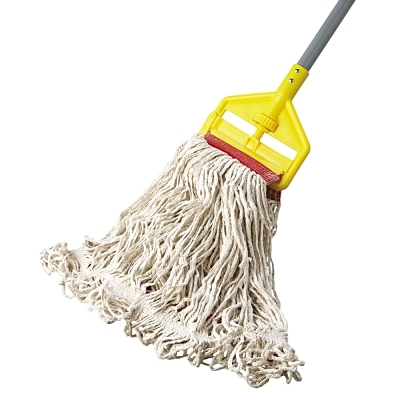 Swinger Loop® Wet Mop Head, 4-Ply, Large, Cotton/Synthetic Yarn, for Invader® Side Gate Handle, 5 in W